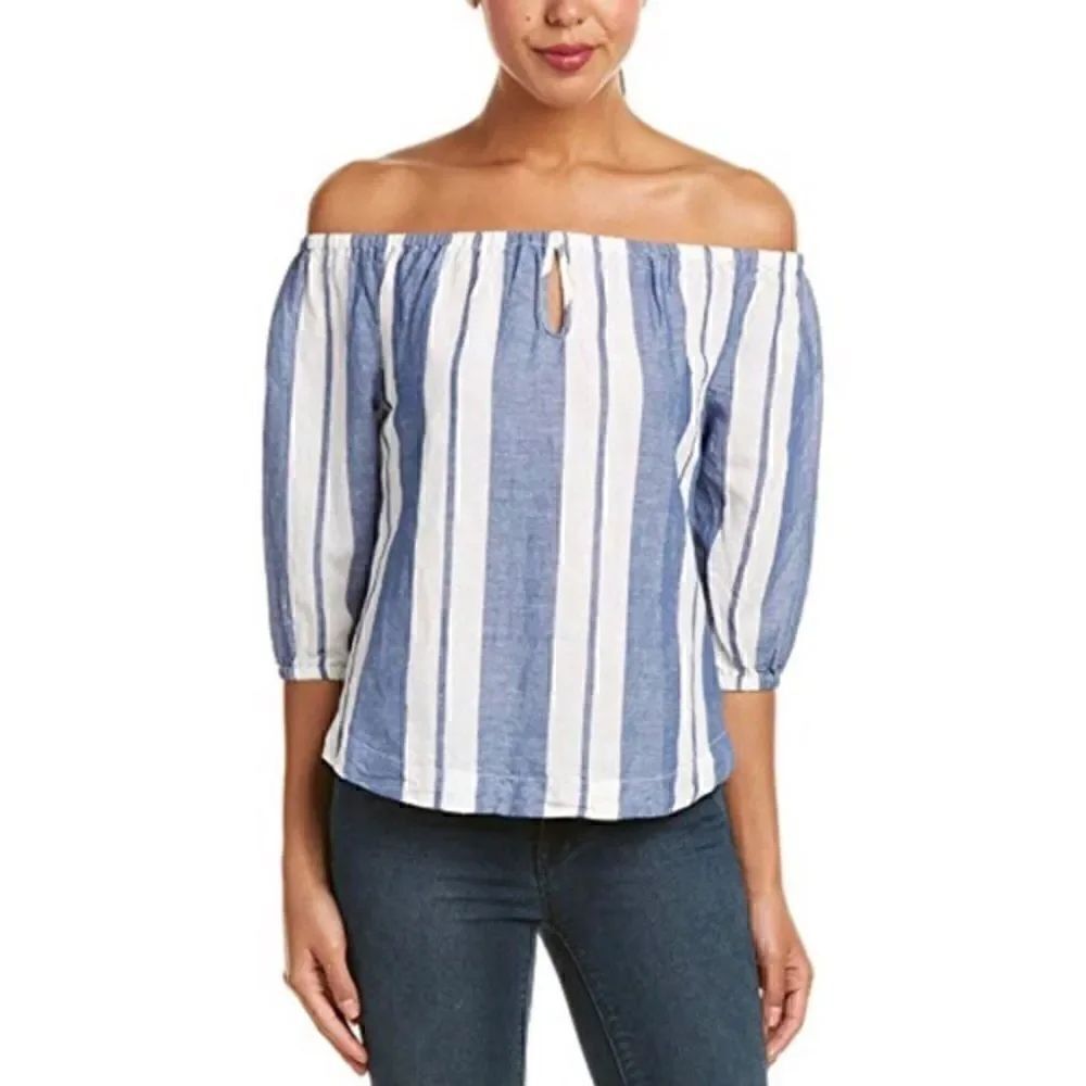 Young fabulous & broke off the shoulder linen top